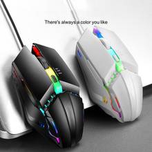 Mouse retroiluminado rgb para jogos, com fio usb, programação mecânica de 4 botões, 1600 dpi, para laptop e desktop 2024 - compre barato