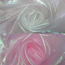 3meters 150cm Clothing Laser-Tulle- Fabrics Colorful Shiny Gauze Dress Fabric Tissue Voile Transparent Holographic Fabric 2024 - buy cheap