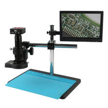 48mp 2k 1080p usb hdmi digital microscópio de vídeo industrial 180x 300x c montagem lente para o telefone pcb solda 2024 - compre barato