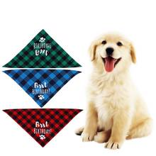 Fashion Pet Print Scarf Birthday Saliva Towel Dog Triangle Waterproof Scarf Birthday Triangle Scarf Classic Lattice Pet Supplies 2024 - buy cheap