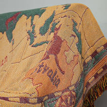 World map Cotton Bohemian Plaids Blanket Multi-function Sofa Decorative piano cover tapestry Cobertor Tassel Blanket 2024 - buy cheap
