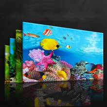 Fundo do aquário decoração adesivo tanque de peixes paisagem adesivo cartaz fundo para aquário oceano planta aquascape pintura 2024 - compre barato