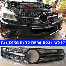 Rejilla central para mercedes-benz, accesorio para modelos X, SLK, SLC, SL, s-coupe, X250, R172, R230, R231, W217, ABS, diamante, parrilla delantera, estilo de coche 2024 - compra barato