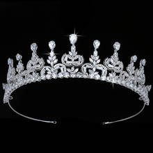 Corona HADIYANA para mujer, accesorios para el cabello para boda, joyería para el cabello de fiesta, circón BC5682 Corona Princesa 2024 - compra barato