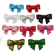 20pcs/lot Mix colors  Embroidery Sequin Bows Boutique Bow Knot Applique No Clip DIY Baby Hair Accessories 2024 - buy cheap