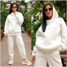 Solid Casual Tracksuit Women Sports 2 Pieces Set 2021 Casual hooded Sweatshirts and pants Outfits oversized hoodies suit 2024 - buy cheap