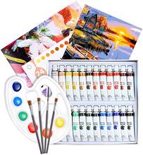 24 Colors Acrylic Paint Set Include 4 Different Brushes And 1 Mixing Palette, For Kids Drawing Painting Coloring 2024 - buy cheap