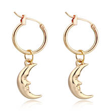 1Pair Gold Color Mini Smile Moon Small Hoop Earrings For Women Trendy Cute Simple Geometric Endless Circle Earrings Jewelry E56 2024 - buy cheap