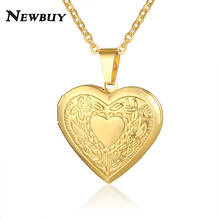 NEWBUY-collar con colgante de corazón de Color dorado para mujer y niña, medallón que se puede poner en la foto, el mejor regalo, 2020 2024 - compra barato