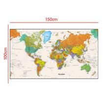 Mapa mundi à prova d'água, 150x100cm, visão aérea, sem bandeira, para iniciantes 2024 - compre barato