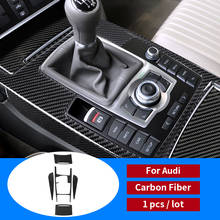 Car Interior Accessories Moulding Carbon Fiber Central Control Gear Shift Panel Stickers Decals Car Styling For Audi A6 c5 c6 2024 - buy cheap