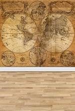 5x7FT  Vintage Old World Map Wood Wooden Room Custom Photo Studio Backdrop Background Vinyl 220cm X 150cm 2024 - buy cheap