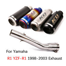 For 1998-2003 Yamaha R1 YZF-R1 Motorcycle Exhaust Pipe Mid Pipe Slip On 51 mm Muffler Removable DB Killer Escape Delete Catalyst 2024 - buy cheap