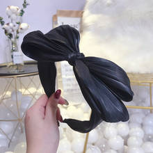 SHUANGR Knotted Big Bow Hair Band Crumpled Headband Hairpin Solid Hairband Accessories Fashion Sweet Girl Hair Accessories 2024 - buy cheap