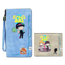 Mob psycho 100 anime longo moeda bolsa feminina leahter carteira curta grande saco de dinheiro dos desenhos animados id cartão titular mobu saiko hyaku embreagem 2024 - compre barato