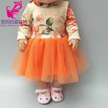 Для 43 см, Детская кукла, рубашка с длинным рукавом, кружевное платье для 18 дюймов, кукла, игрушки, одежда, подарки 2024 - купить недорого