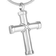 IJD8350  Funeral Keepsake Cremation Ashes Container Classic Design Stainless Steel Cross Urn Pendant Cremation for Men Jewelry 2024 - buy cheap