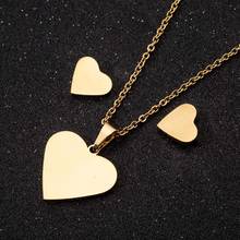 Hfarich-collares de acero con forma de corazón plano, colgantes sencillos y delicados de Color dorado para novia, mamá, hermana, gracias, regalo del Día de Acción 2024 - compra barato