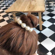Woman Big Pearl Hair Ties Fashion Korean Style Hairband Scrunchies Girls Ponytail Holders Rubber Band Hair Accessories 2024 - buy cheap