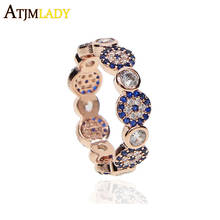 Новинка 2022, высококачественное женское кольцо цвета розового золота с кубическим цирконием, модное элегантное изящное кольцо на палец 2024 - купить недорого