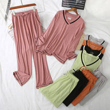 Fdfklak HOT Selling 2Pcs Autumn Women's Clothing Cotton Girls Loungewear Night Suits For Women Pijama Long Sleeve Pajama Set 2024 - buy cheap