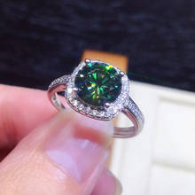 Anillo de moissanita verde hecho a mano para mujer, de Plata de Ley 925, anillos de compromiso para boda, joyería de fiesta de piedras preciosas nupciales 2024 - compra barato