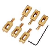 6Pcs Guitar Bridge Saddles Brass Block Dice Telecaster Bridge with Wrench for Electric Guitar 30X11X6mm 2024 - buy cheap