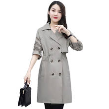 Plus Size Women's Trench Coat  2021 Spring Summer New Autumn Windbreaker Elegant Casaco Feminino Mid-Length Long-Sleeved Coat 2024 - buy cheap