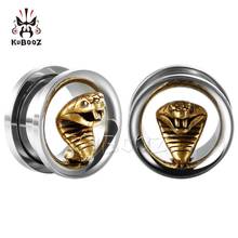 KUBOOZ Cobra Stainless steel Earrings Ear Piercing Stretchers Expanders New Arrival Ear Plugs Body Jewelry For women men 2PCS 2024 - buy cheap