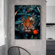 Modern Wall Art Jungle Tiger Canvas Prints Painting Flower Animal Posters Modular Decorative Pictures for Living Room Home Decor 2024 - buy cheap