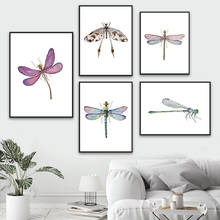 De insectos de libélula Damselfly de alas finas sobre lienzo para pared, impresiones de imágenes de pared, decoración para dormitorio infantil 2024 - compra barato