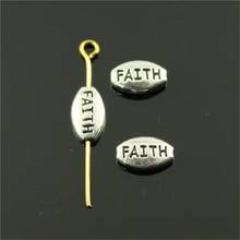 40pcs Faith Beads Charms For Jewelry Making Antique Gold Antique Faith European Small Hole Spacer Beads Charm 6x10mm 2024 - buy cheap