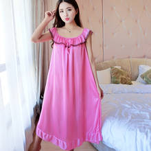 Oversize XXXXL Sexy Women Nightgown Long Night Dress Artificial Silk Stain V Sleepwear Female Dressing Gown Nightie Nightwear 2024 - buy cheap