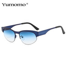 New Semi-Rimless Cat Eye Sunglasses Women Men Ocean color  Brand Designer Retro Eyewear Oculos De Sol Gafas UV400 2024 - buy cheap