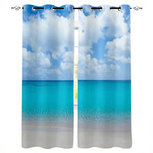 Beach Blue Sky The Scenery Curtains for Living Room Bedroom Kitchen Home Supplies Ready-made Window Curtains 2024 - buy cheap