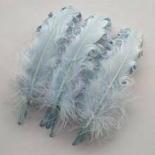 Pretty 500pcs Azure Rolled Soft Goose Feathers 12-18cm/5-7 inch long Christmas decoration clothing shoes hat accessories 2024 - buy cheap