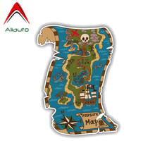 Aliauto Funny Creative Car Sticker Pirate Map of Treasure Island PVC Waterproof Reflective Decal Motorcycle Decoration,14cm*10cm 2024 - buy cheap