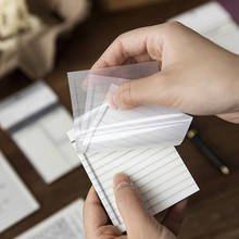 Estudo criativo e plano de trabalho papel transparente notas pegajosas bloco de memorando kawaii papelaria escritório acessório material escolar para fazer lista 2024 - compre barato