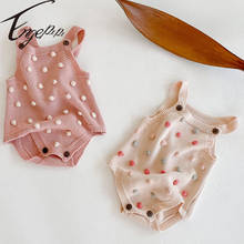 Engepapa Handmade Ball Knitting Sleeveless Bodysuits Spring Autumn Toddler Baby Girl Knitting Jumpsuit Baby Girls Clothes 2024 - buy cheap