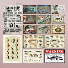 Fishing Decor Vintage Tin Sign Retro Metal Sign Wall Decor for Lake House Cabin Fishing Gift Metal Plate 2024 - buy cheap