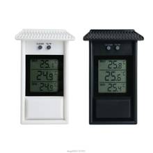 Цифровой Внутренний/наружный водонепроницаемый термометр с ЖК-экраном, настенный термометр для сада, теплицы, измерение температуры, максимальное минимальное значение, дисплей O08 20 2024 - купить недорого
