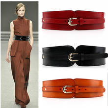 Cinturón Vintage de piel auténtica para mujer, faja elástica de alta calidad, color rojo, 100% piel de vaca 2024 - compra barato