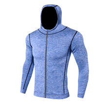 Мужские тонкие куртки для бега, спортивное пальто для фитнеса, с капюшоном, плотная Толстовка для занятий спортом, футболом, бегом, бегом, куртки, светоотражающая рубашка на молнии 2024 - купить недорого