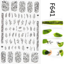 1 Sheet Black White 3D Nail Art Stickers Sliders Flowers Leaves Mandala Leaf Geometry Adhesive Nail Decals Foil Design F641 2024 - buy cheap