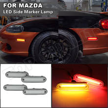 For Mazda Miata MX-5 NA NB 1990-2005 Clean Lens LED Side Marker Turn Siganl Light Front Amber + Rear Red Lamp 2/4Pcs 2024 - buy cheap