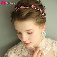 Molans свадебные аксессуары для волос Элегантные жемчужные повязка лента-диадема в форме цветка, заколка веночек для подружки невесты женские украшения для волос 2024 - купить недорого