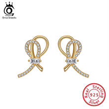 ORSA JEWELS, Настоящее серебро 925 пробы, серьги-гвоздики с узлом, 14 к, позолоченные, Fenale, серьги для сестры, подарок на день Святого Валентина 2021, SE338 2024 - купить недорого