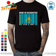 Винтажная футболка с казахстанским наследием, Мужская футболка со штрихкодом, homme, Ретро стиль, отличный дизайн, Kazak, Золотая Футболка с эмблемой Sun Eagle 2024 - купить недорого