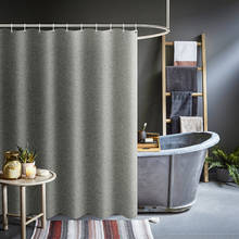 High Quality Waterproof Thickened Imitation Linen Shower Curtains Solid Hotel Bathroom Curtain for Hotel Home 2024 - buy cheap
