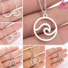 Stainless Steel Wave Round Volleyball Pendant Necklace Women Men Unisex Fashion Trendy Silver Color Jewelry Beach Gift Cosplay 2024 - buy cheap